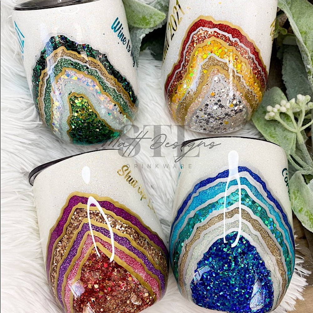 Geode Glitter Insulated Wine Tumbler